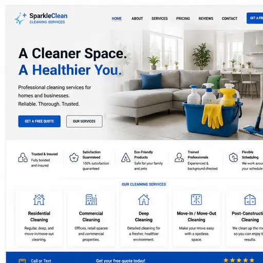 Cleaning website portfolio example 1