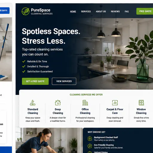 Cleaning website portfolio example 2