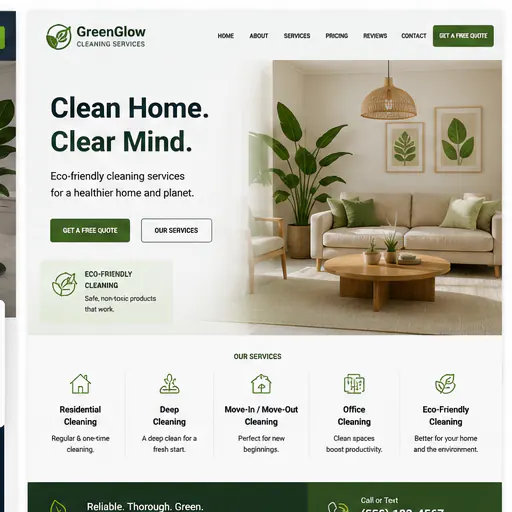 Cleaning website portfolio example 3