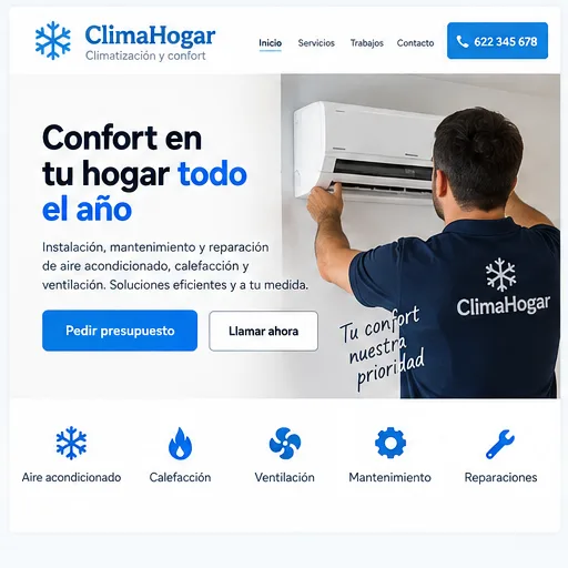 Web española para empresa de climatización