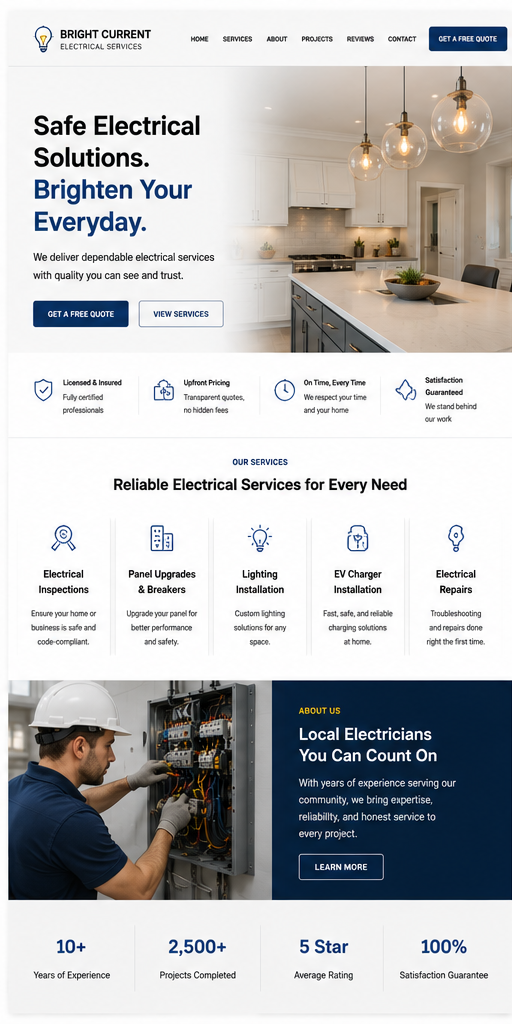 Electrical website portfolio example 2