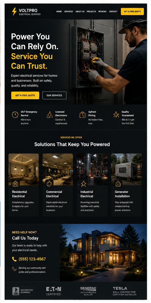 Electrical website portfolio example 3