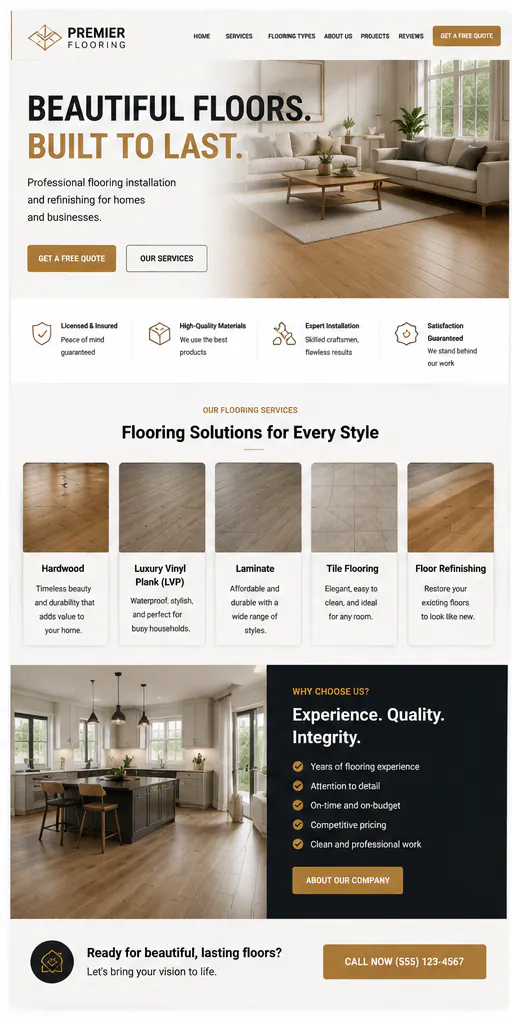 Flooring website portfolio example 1