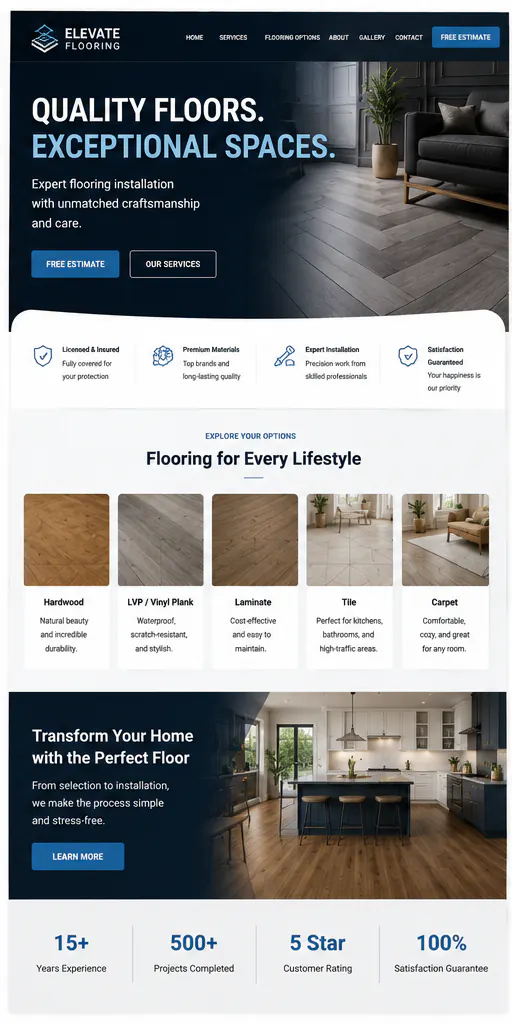 Flooring website portfolio example 2