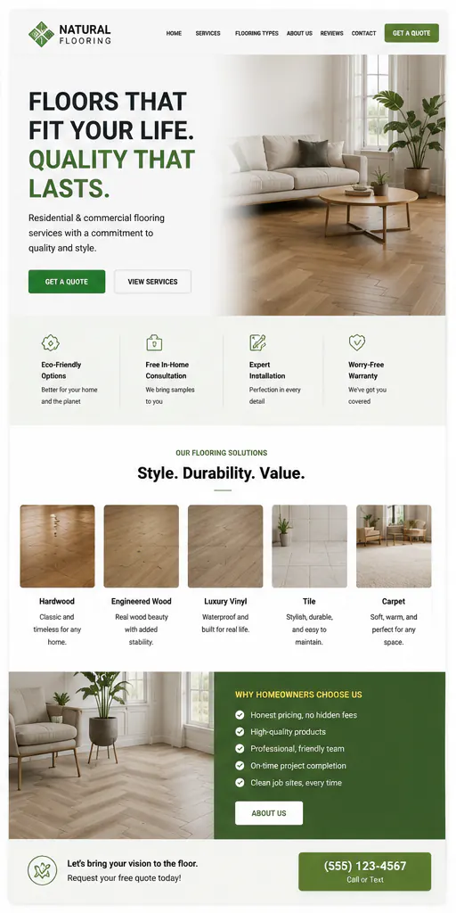 Flooring website portfolio example 3