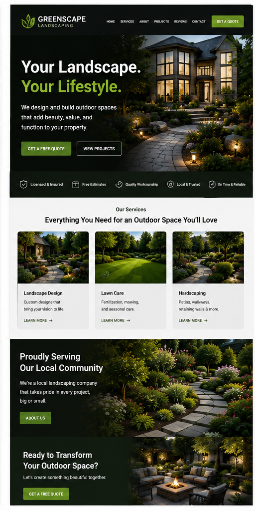 Landscaping website portfolio example 2