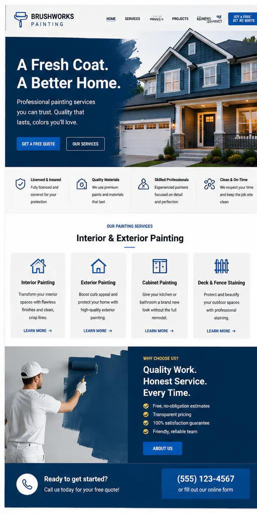 Painting website portfolio example 1