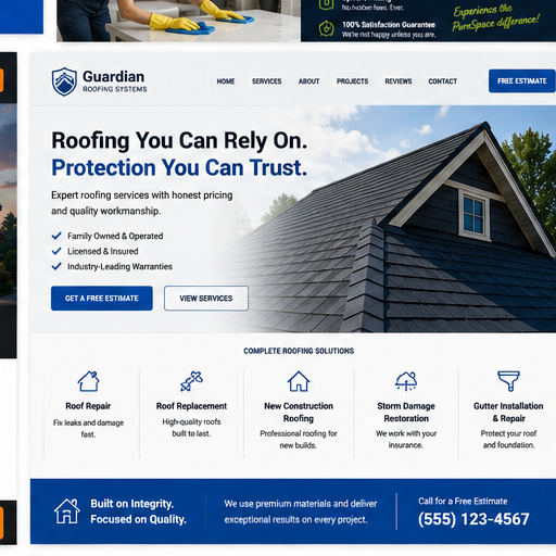Roofing website portfolio example 2