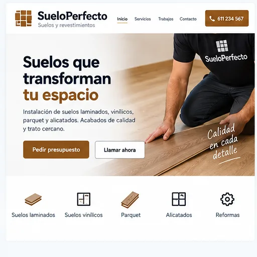 Web española para empresa de suelos y revestimientos