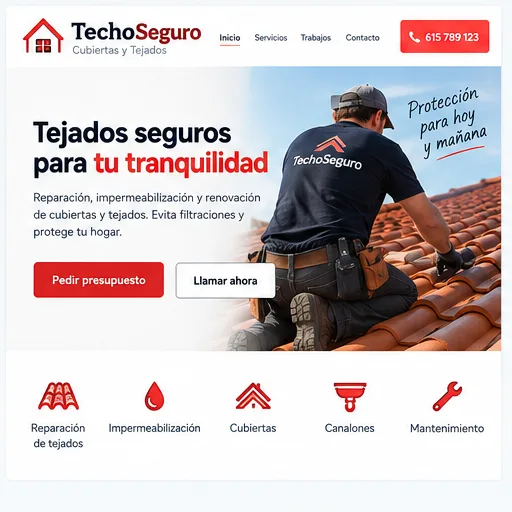 Web española para empresa de tejados y cubiertas